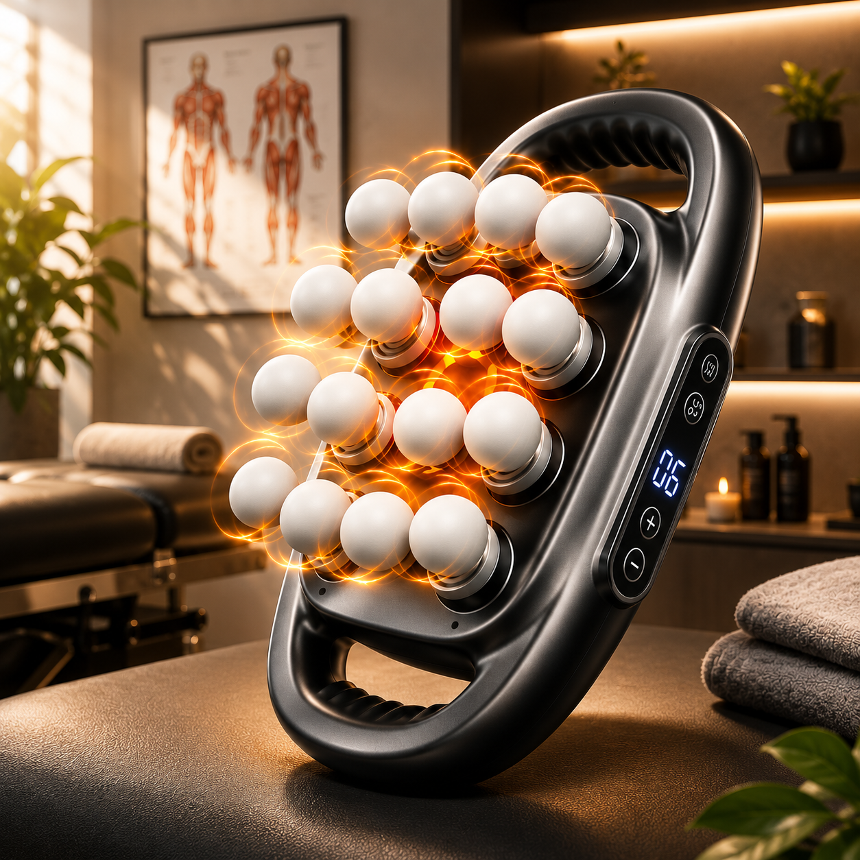 Heated Muscle Massager — 16 Heads for Neck, Back & Legs