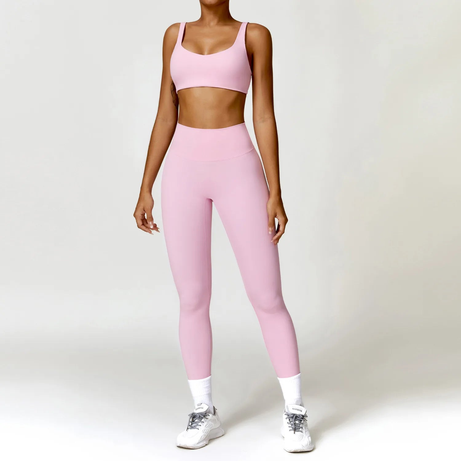 Fluxa Beauty 2-Piece Yoga Set – Long Sleeve Crop Top & Leggings Workout Suit