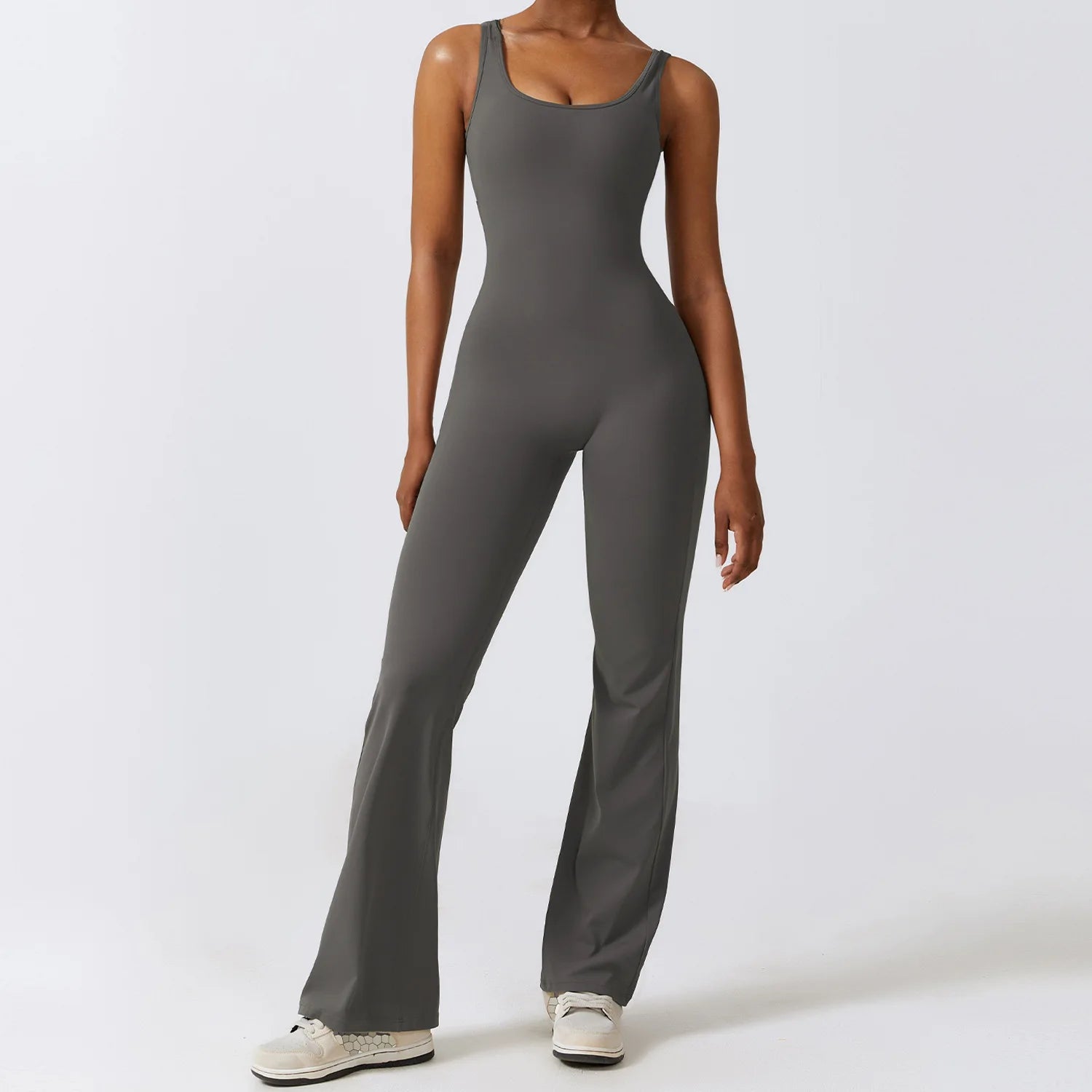 Backless Seamless Workout Jumpsuit – Push-Up Gym Bodysuit