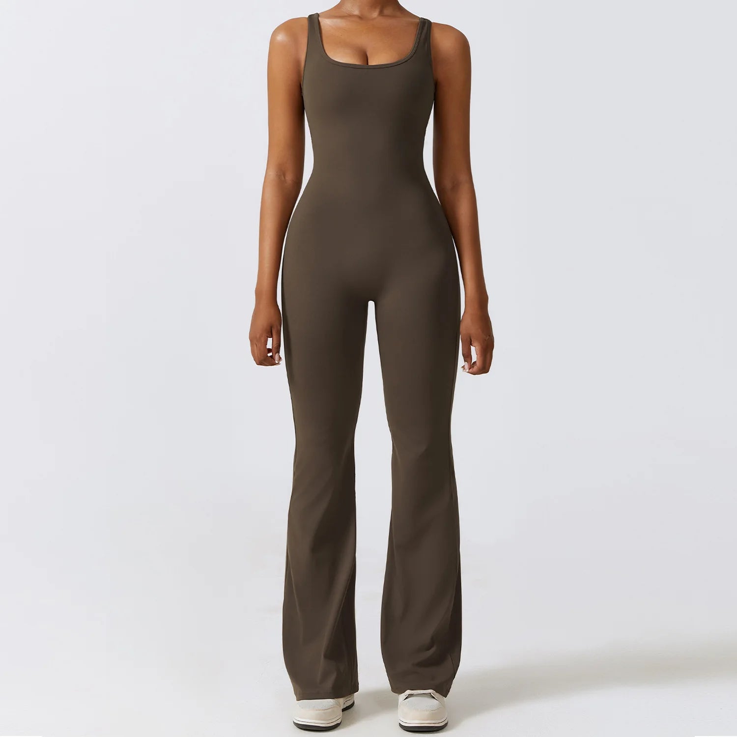 Backless Seamless Workout Jumpsuit – Push-Up Gym Bodysuit