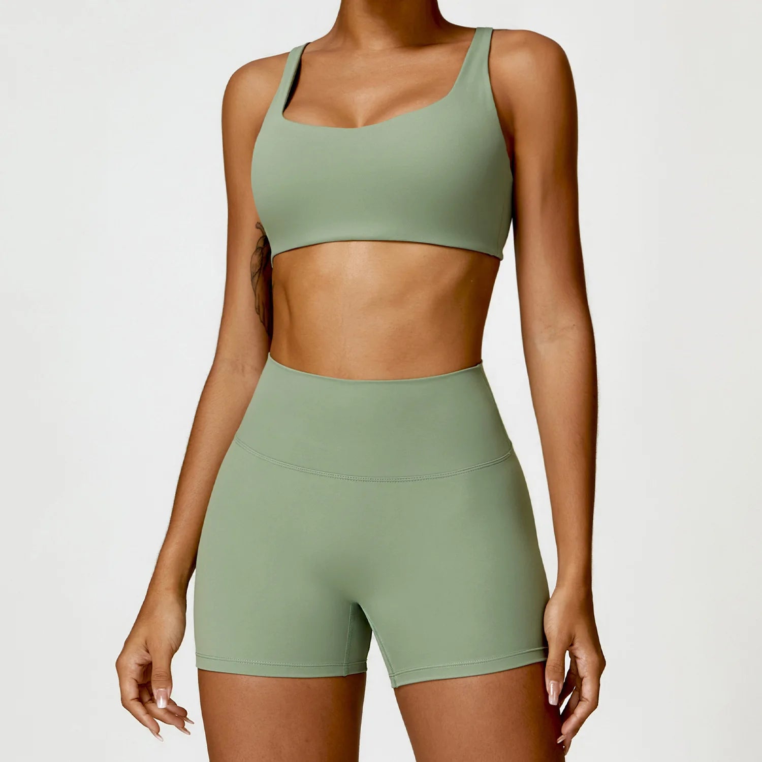 Fluxa Beauty 2-Piece Yoga Set – Long Sleeve Crop Top & Leggings Workout Suit