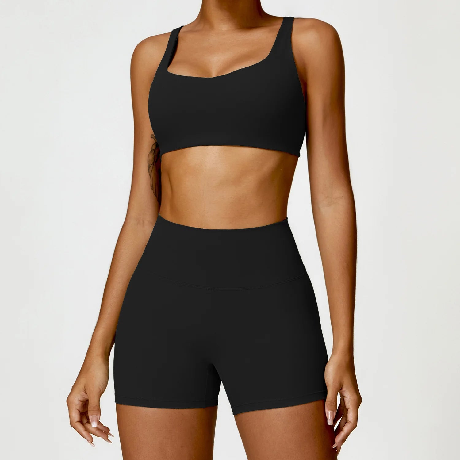 Fluxa Beauty 2-Piece Yoga Set – Long Sleeve Crop Top & Leggings Workout Suit