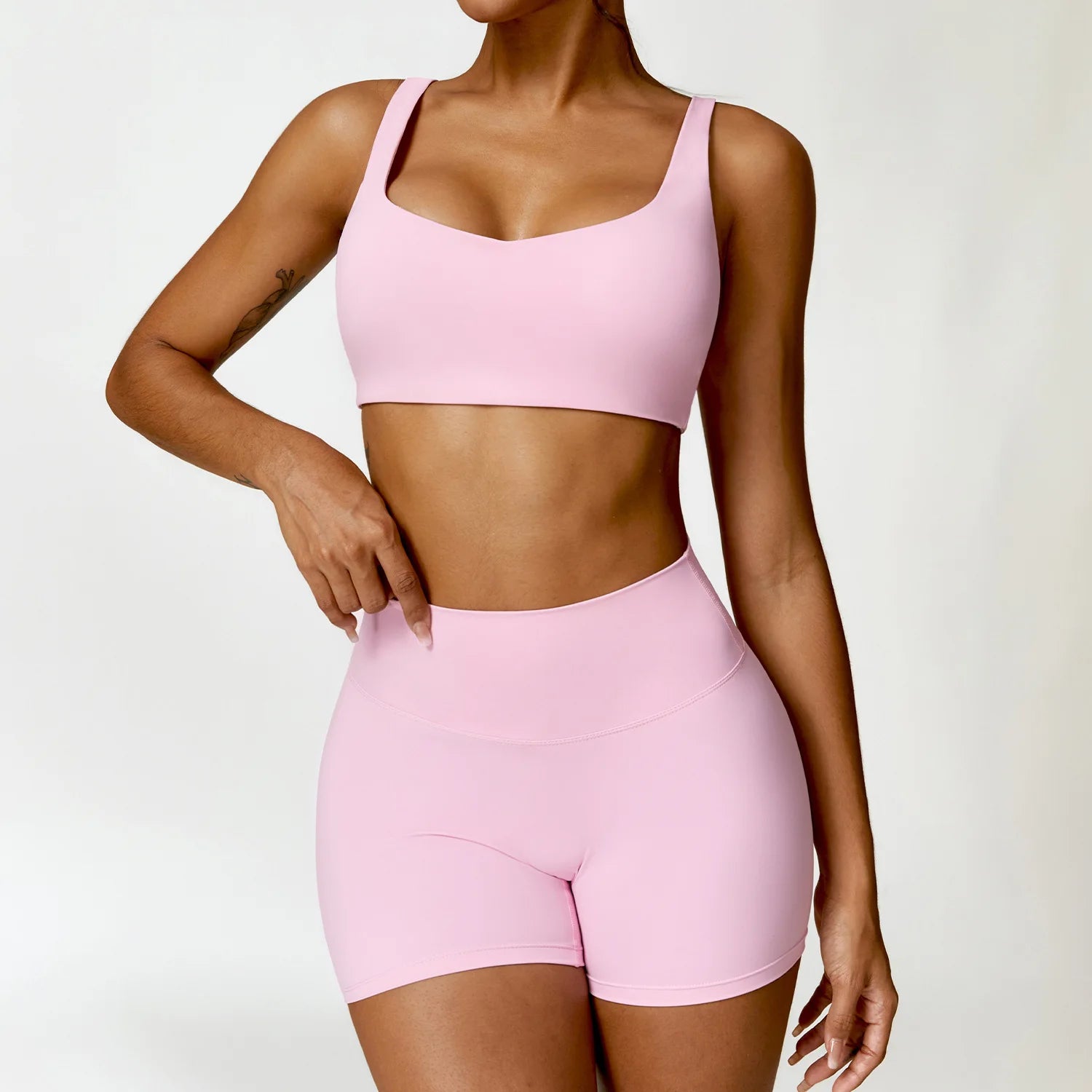 Fluxa Beauty 2-Piece Yoga Set – Long Sleeve Crop Top & Leggings Workout Suit